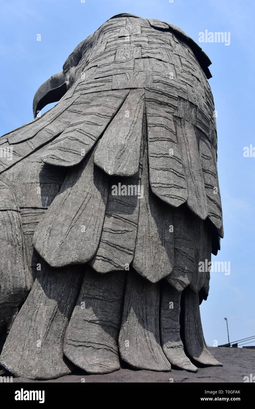 Kollam, Kerala, India - March 2, 2019 : The biggest concrete bird statue in the world Stock Photo