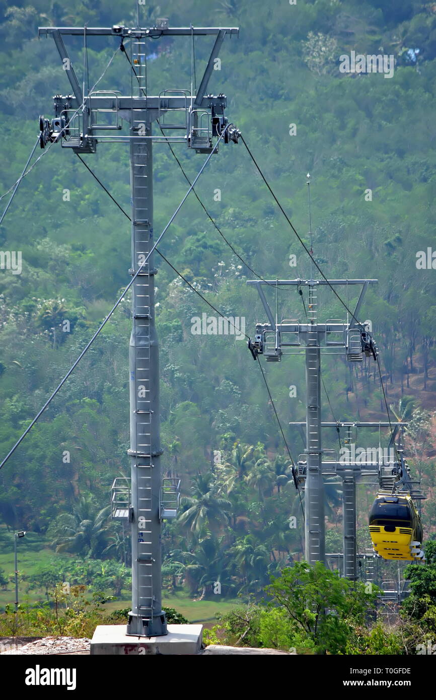 Kollam, Kerala, India - March 2, 2019 : Glass-covered cable car Stock Photo
