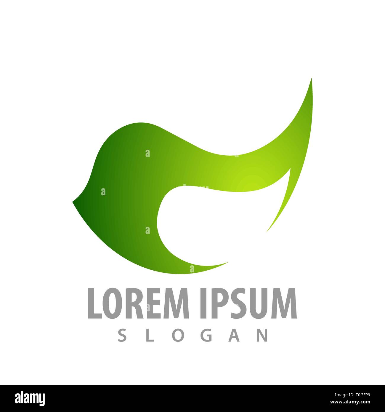 Leaf nature like bird concept design. Symbol graphic template element Stock Vector