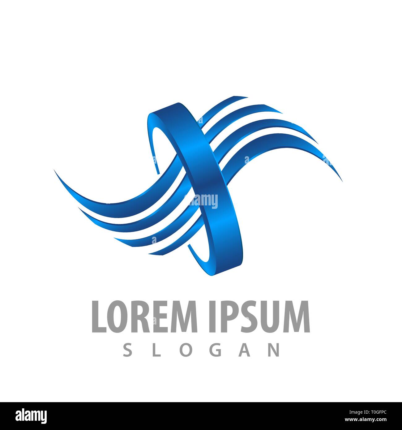 Shiny wave ring concept design. Symbol graphic template element Stock Vector
