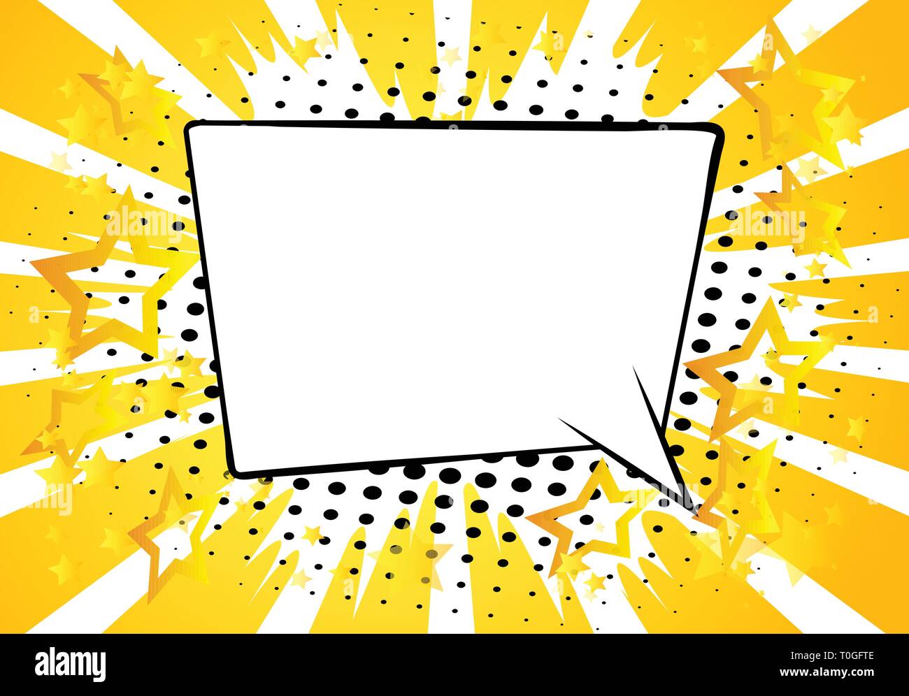Comic book background with big blank speech bubble Stock Vector Image ...