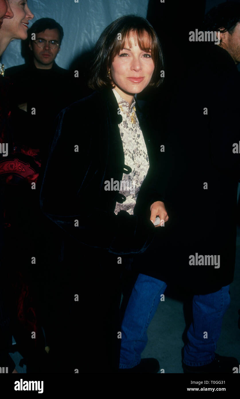 CULVER CITY, CA - FEBRUARY 22: Actress Jennifer Grey attends the Drug Abuse Resistance Eduction (D.A.R.E.) Benefit Featuring Richard Tyler's New Fashion Collection and the Debut of Johnny Depp's Short Film 'Banter' on February 22, 1994 at Smashbox Studios in Culver City, California. Photo by Barry King/Alamy Stock Photo Stock Photo