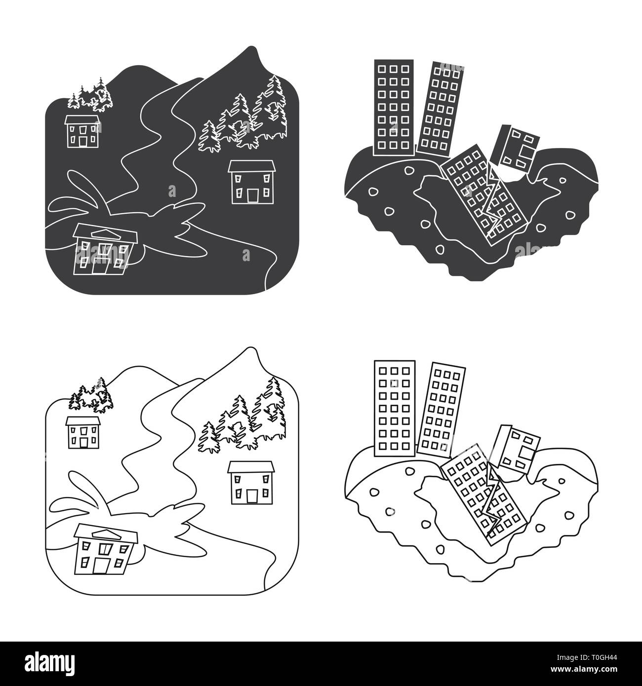 Vector design of weather and distress icon. Collection of weather and ...