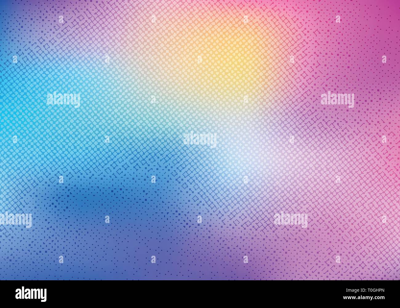 Colorful blurred background with halftone effect overlay texture. Vector illustration Stock Vector