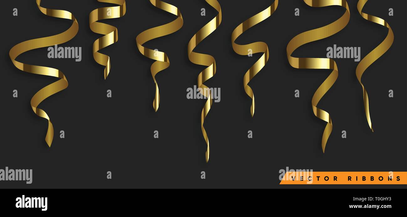 Set of colorful ribbon for celebration or party illustration ...