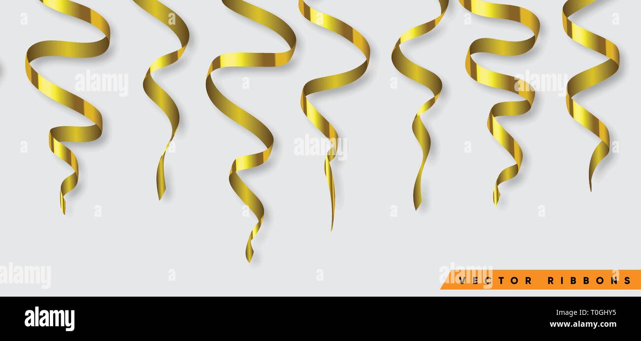 Set of colorful ribbon for celebration or party illustration ...