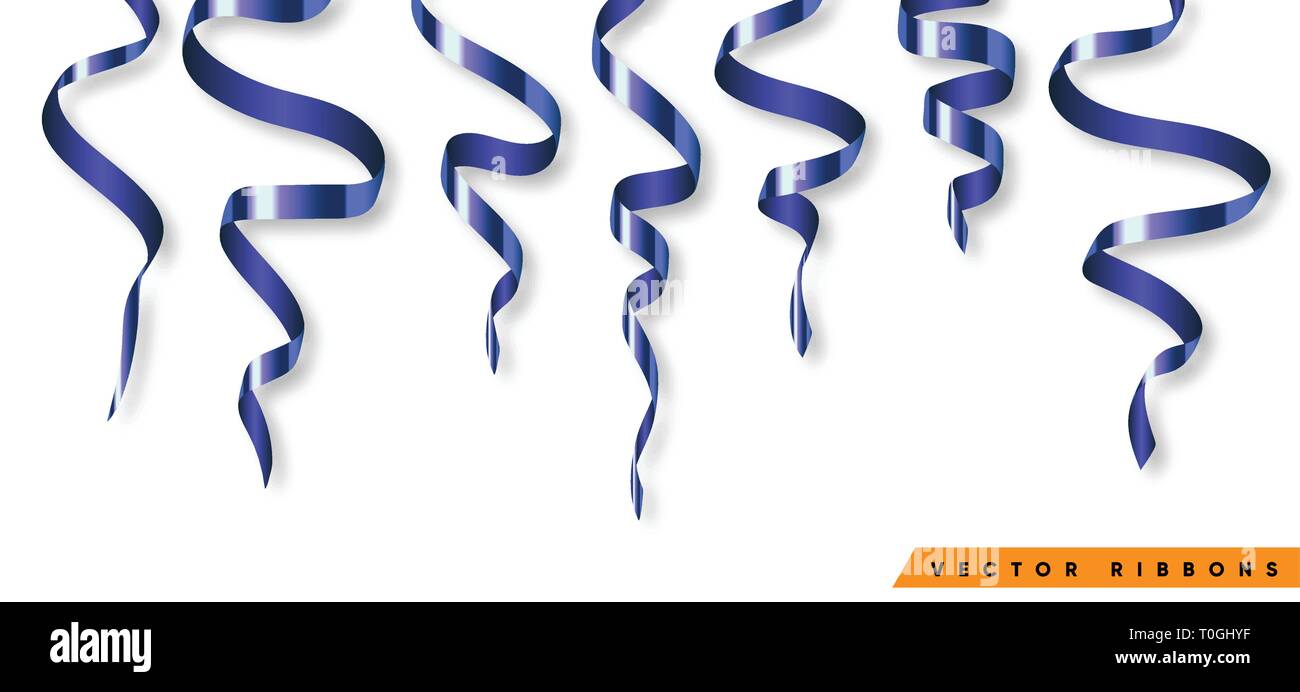 Set of colorful ribbon for celebration or party illustration ...