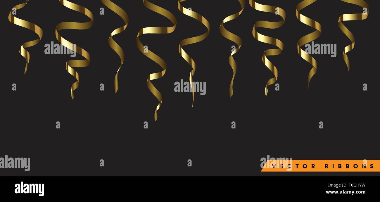 Set of colorful ribbon for celebration or party illustration ...