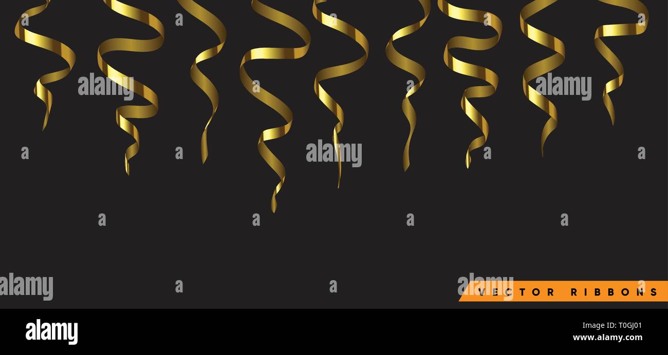 Set of colorful ribbon for celebration or party illustration ...