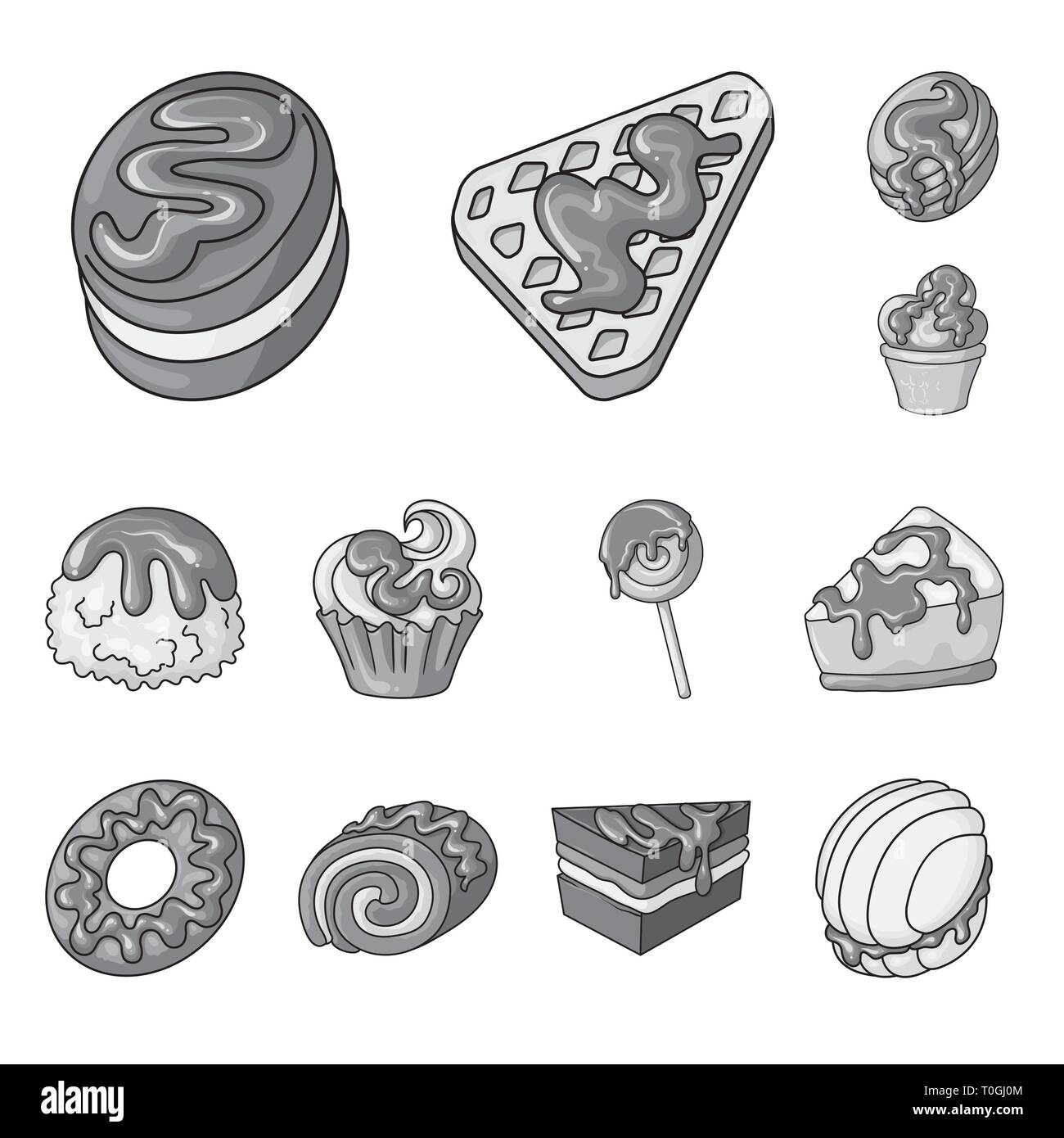 Vector design of sweet and caramel logo. Collection of sweet and ...