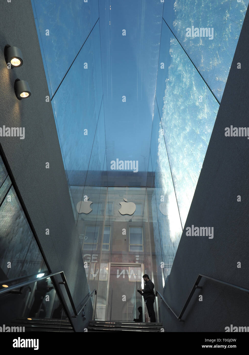Europe, Italy, Lombardy, Milan , Piazza Liberty, Apple Store designed by architect Norman Foster Stock Photo
