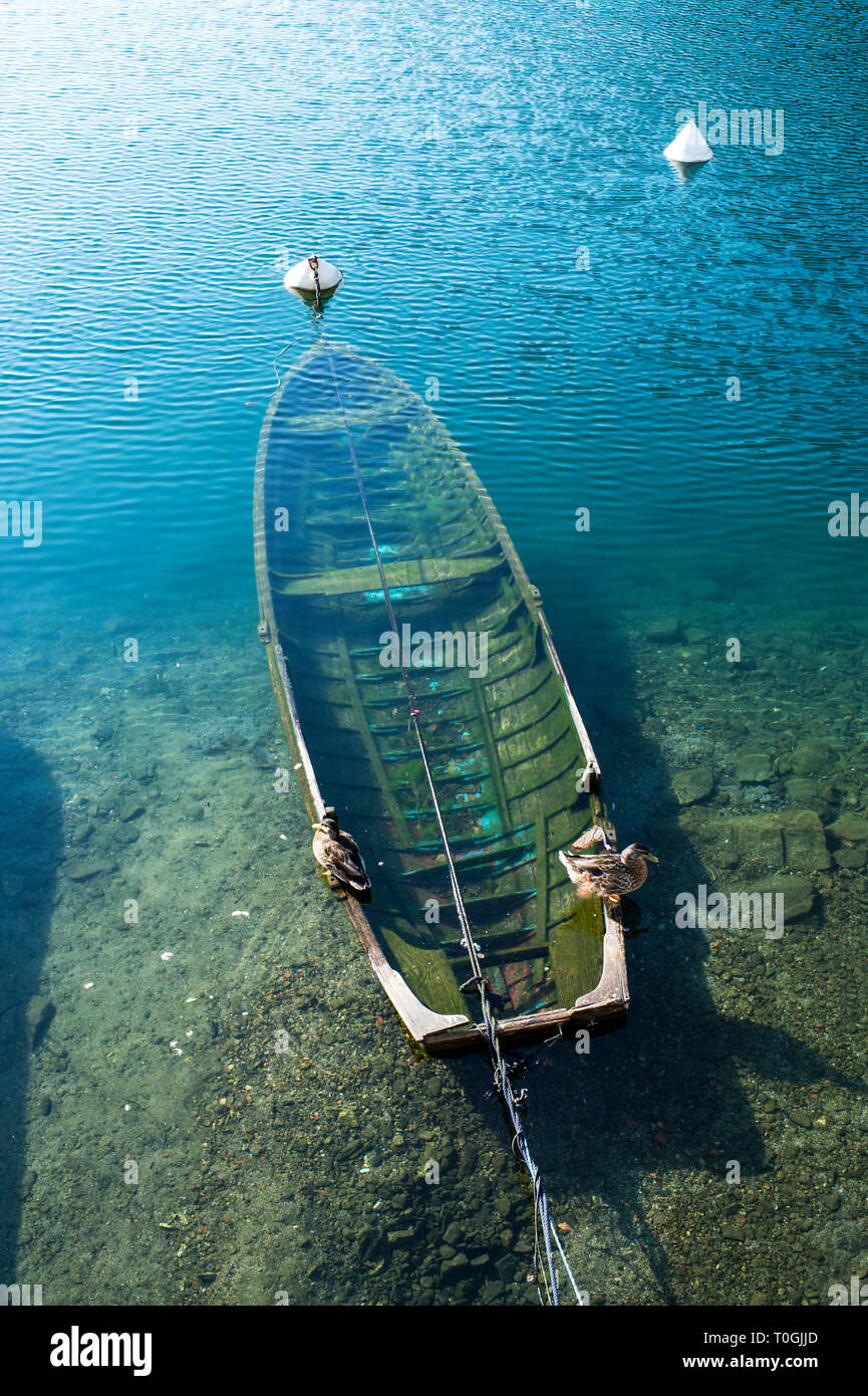 Italy, Piedmont, Mergozzo Lake, traditional boat Stock Photo