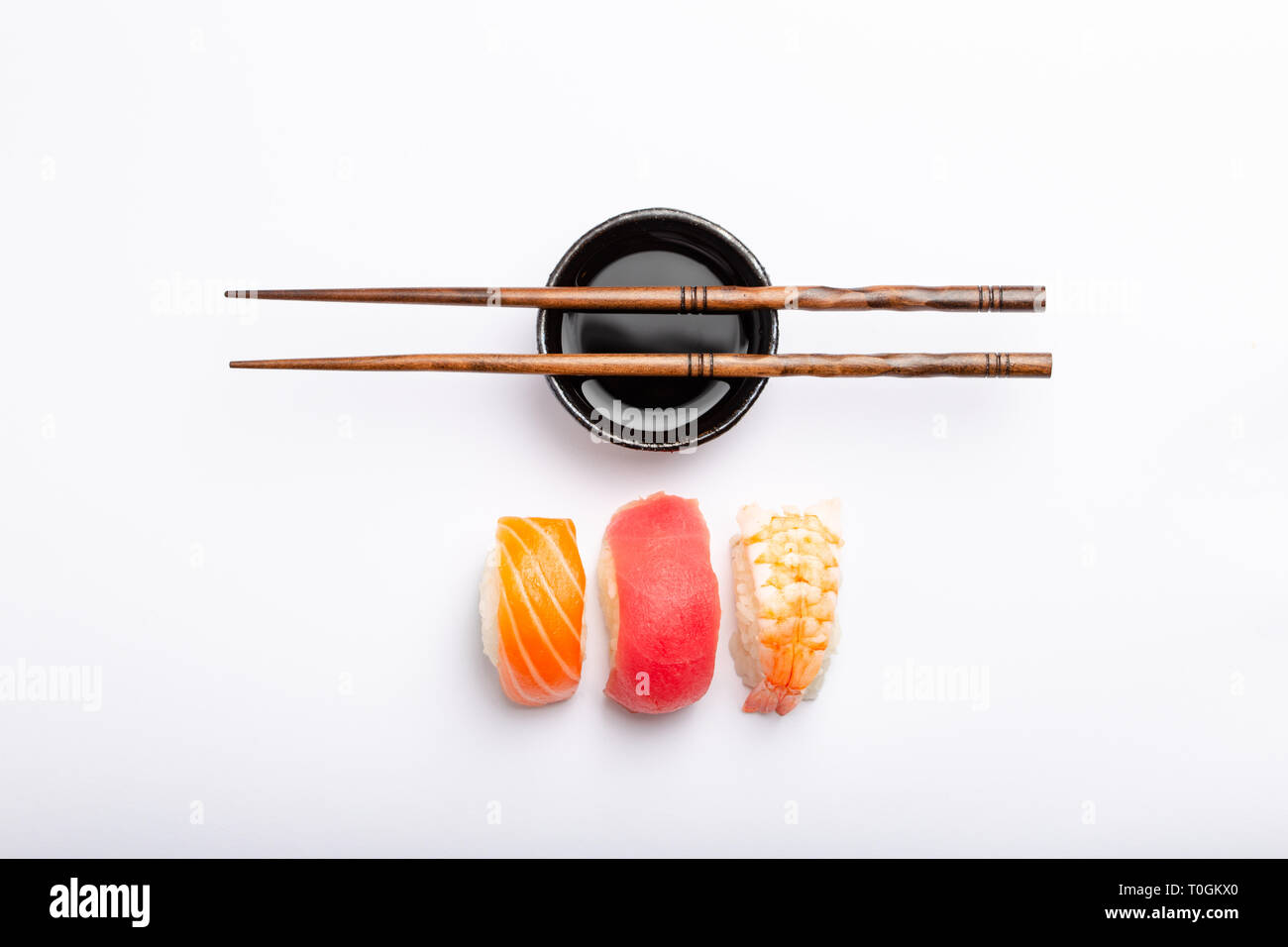 Sushi on white background Stock Photo