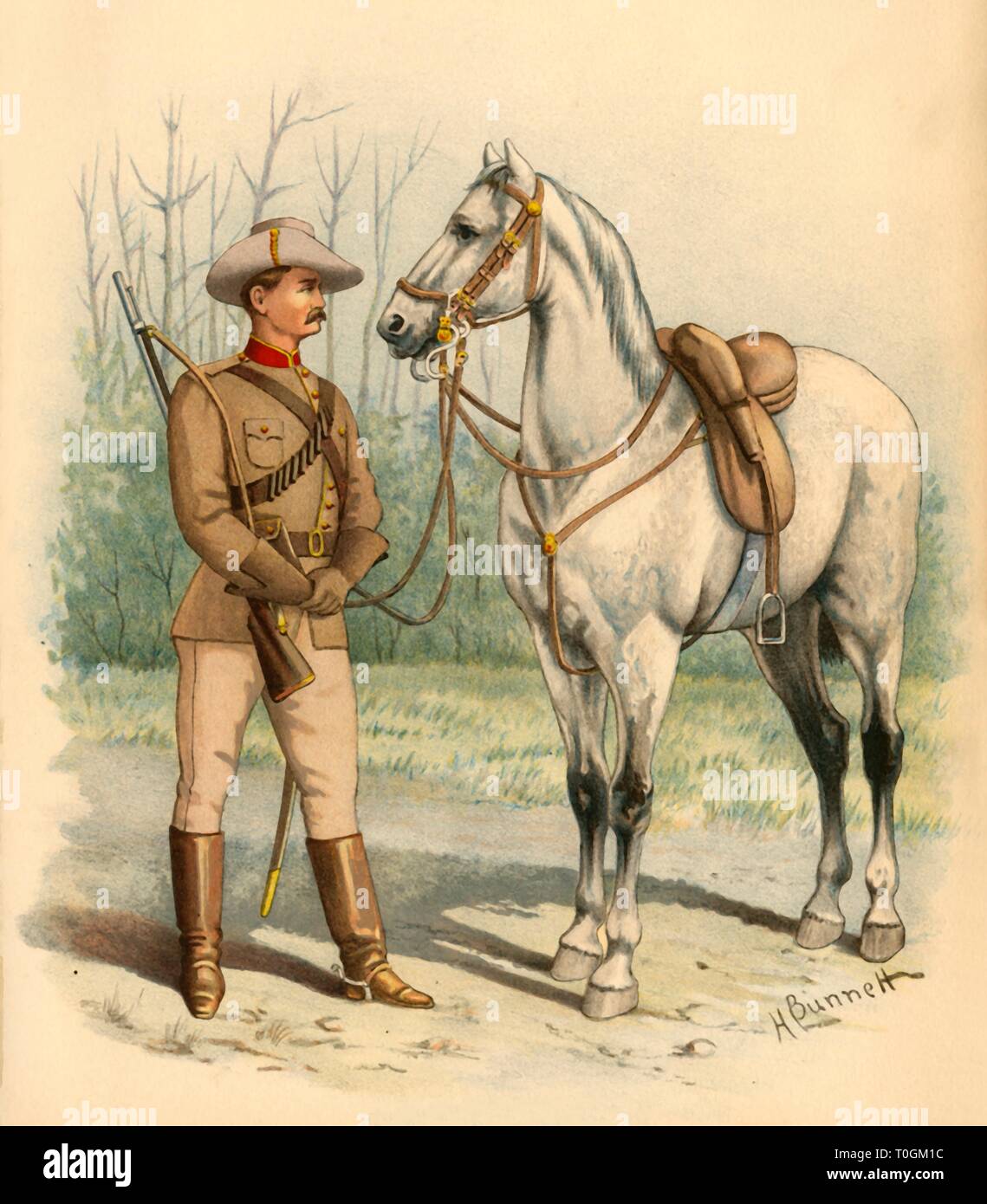 'Victorian Mounted Rifles', 1890. Creator Godfrey Douglas Giles Stock