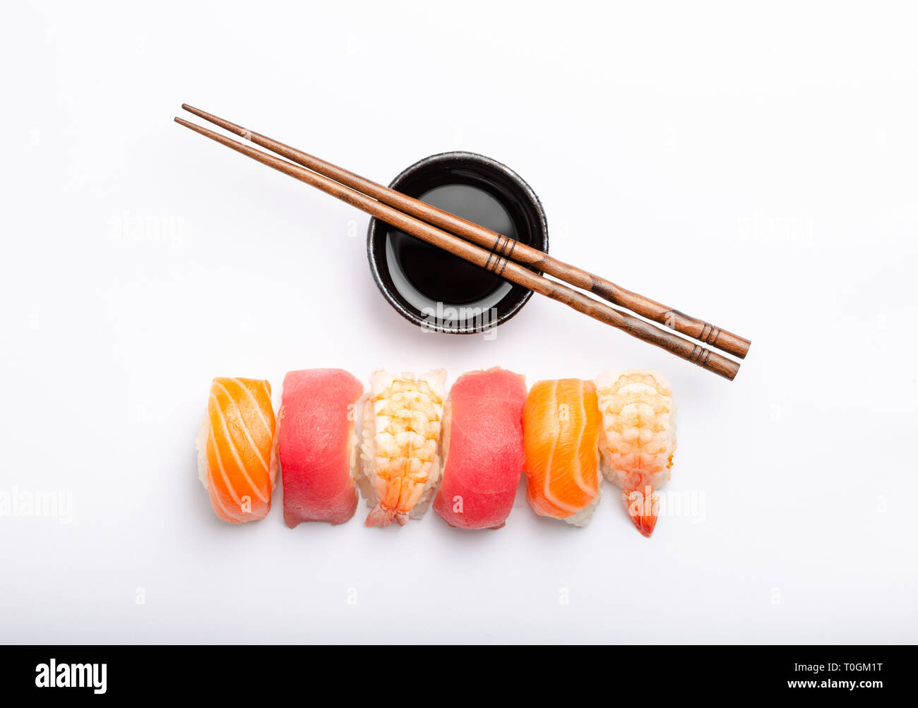Sushi on white background Stock Photo