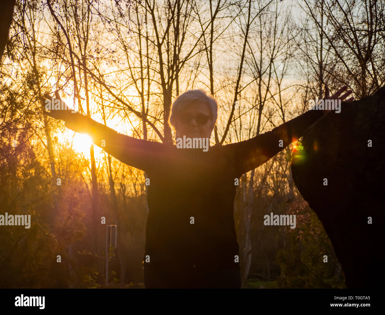 Woman in yoga position arms hi-res stock photography and images - Alamy