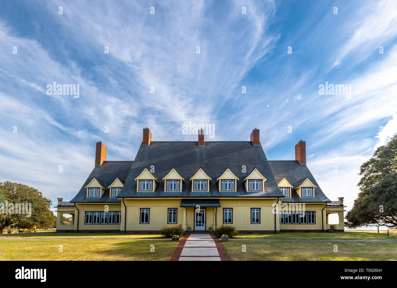 The Historic Whale Heat Club, an Art Noveau Building in Currituck North Carolina Stock Photo