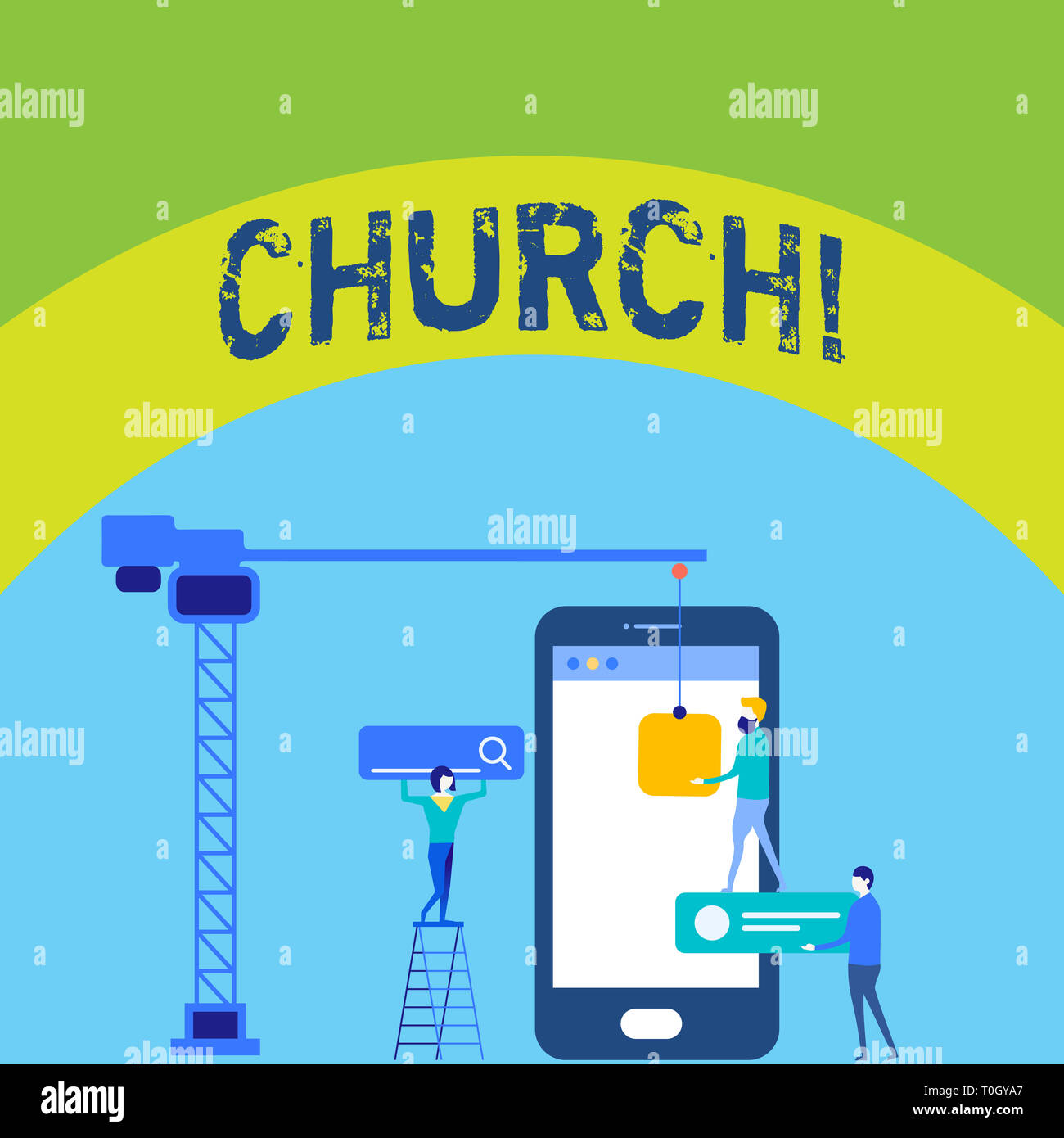 Writing note showing Church. Business concept for Cathedral Altar Tower