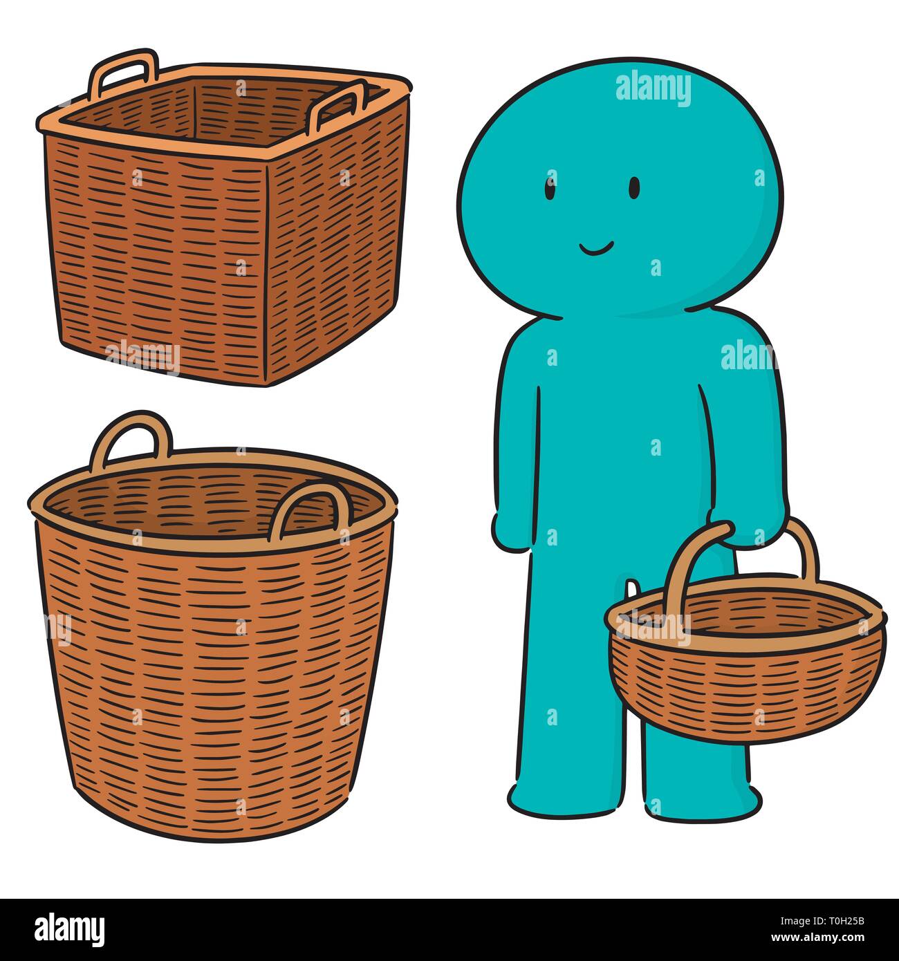 vector set of wicker basket Stock Vector Image & Art - Alamy