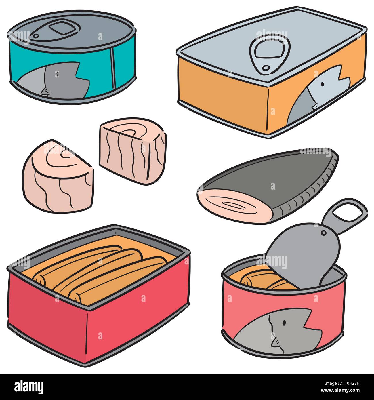 vector set of canned fish Stock Vector Image & Art Alamy