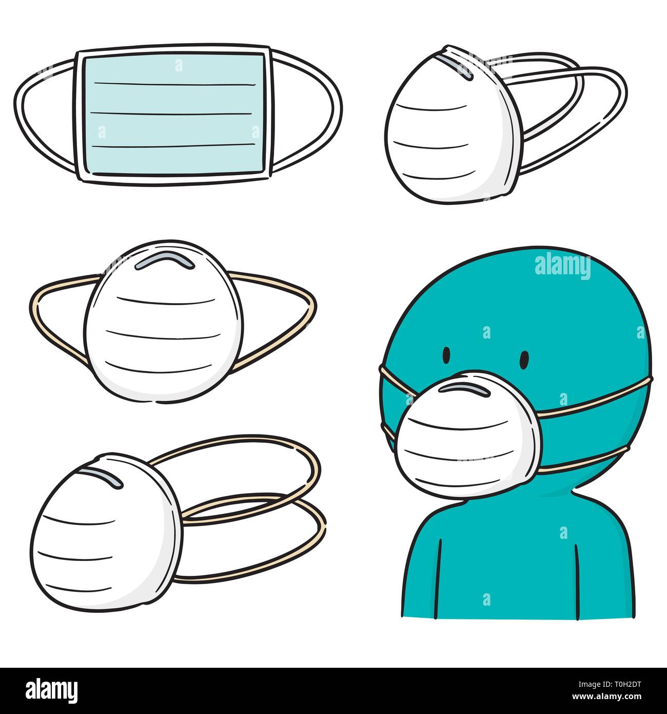 vector set of medical protective mask Stock Vector Image & Art - Alamy