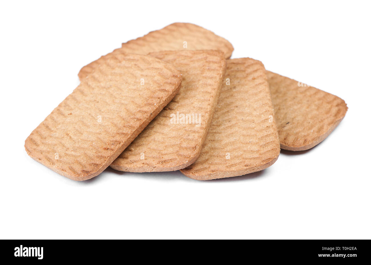 Several rectangular chip cookies isolated on white Stock Photo