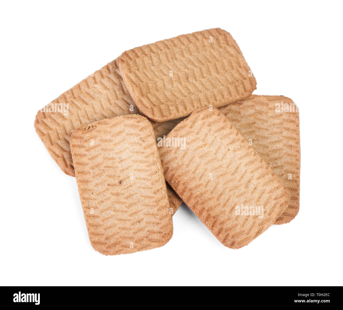 Several rectangular chip cookies isolated on white Stock Photo