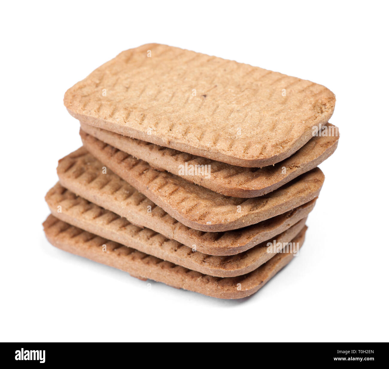 Several rectangular chip cookies isolated on white Stock Photo