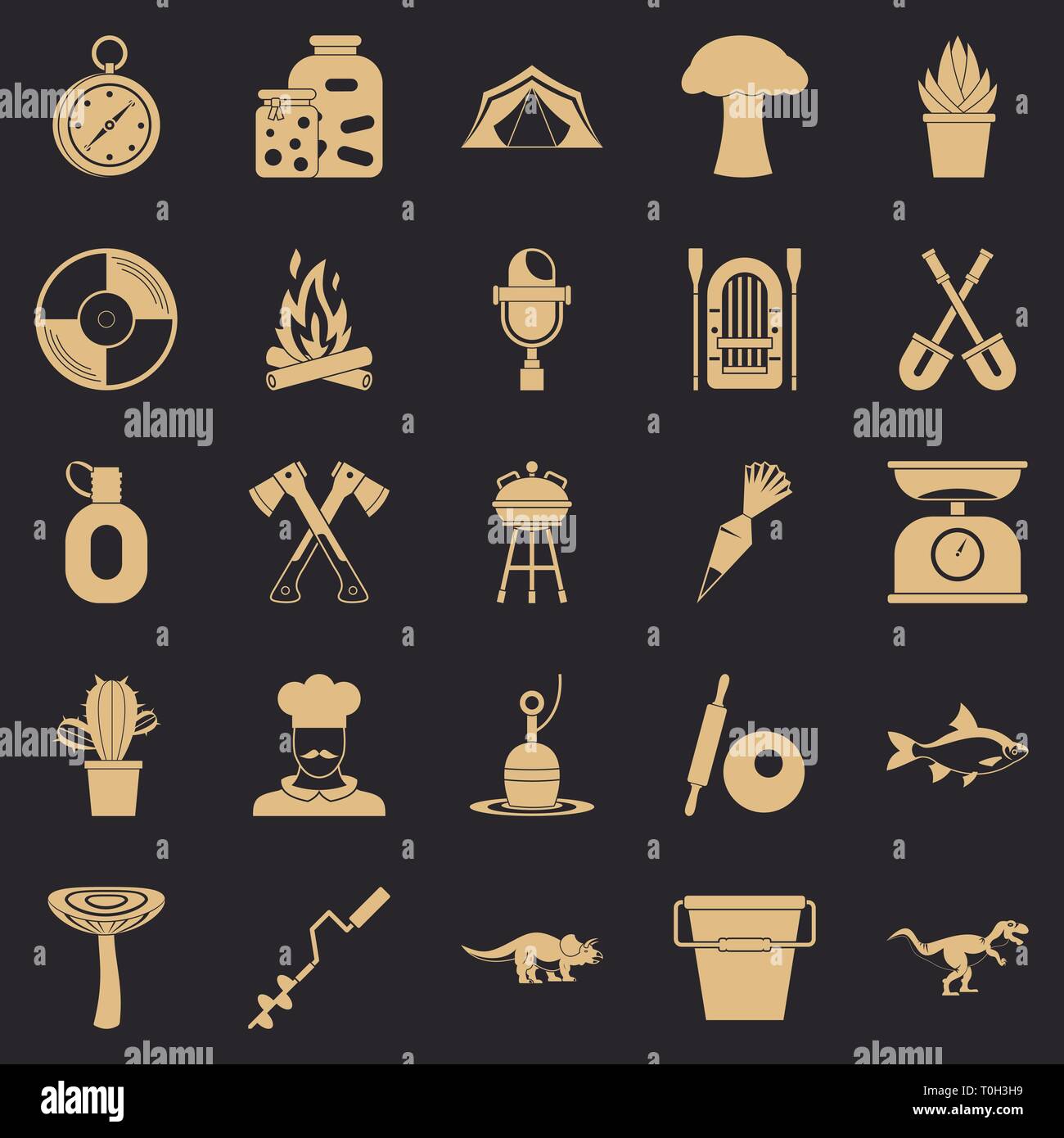 Camping icons set, simple style Stock Vector Image & Art - Alamy