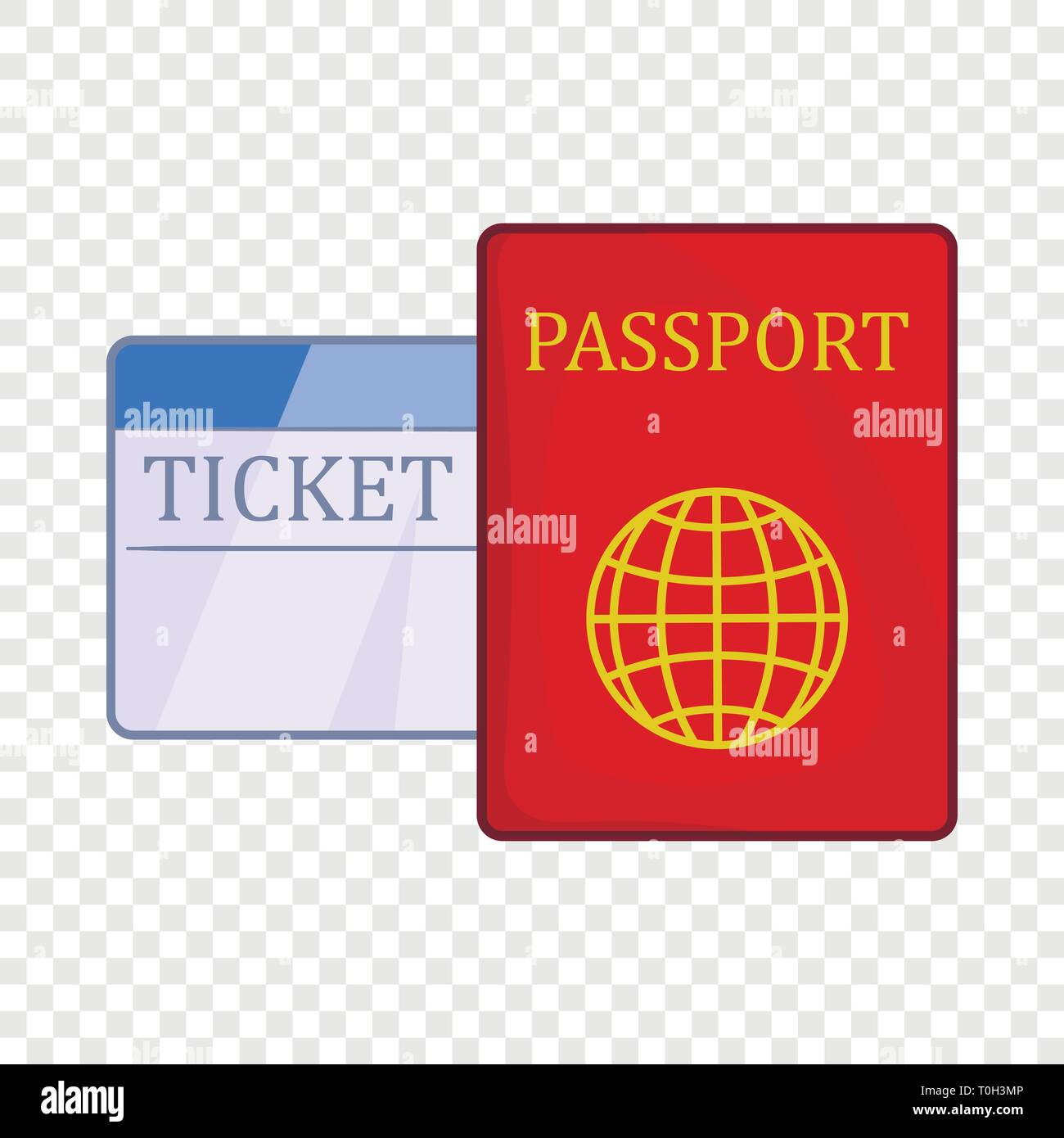 Passport and ticket icon, cartoon style Stock Vector Image & Art - Alamy