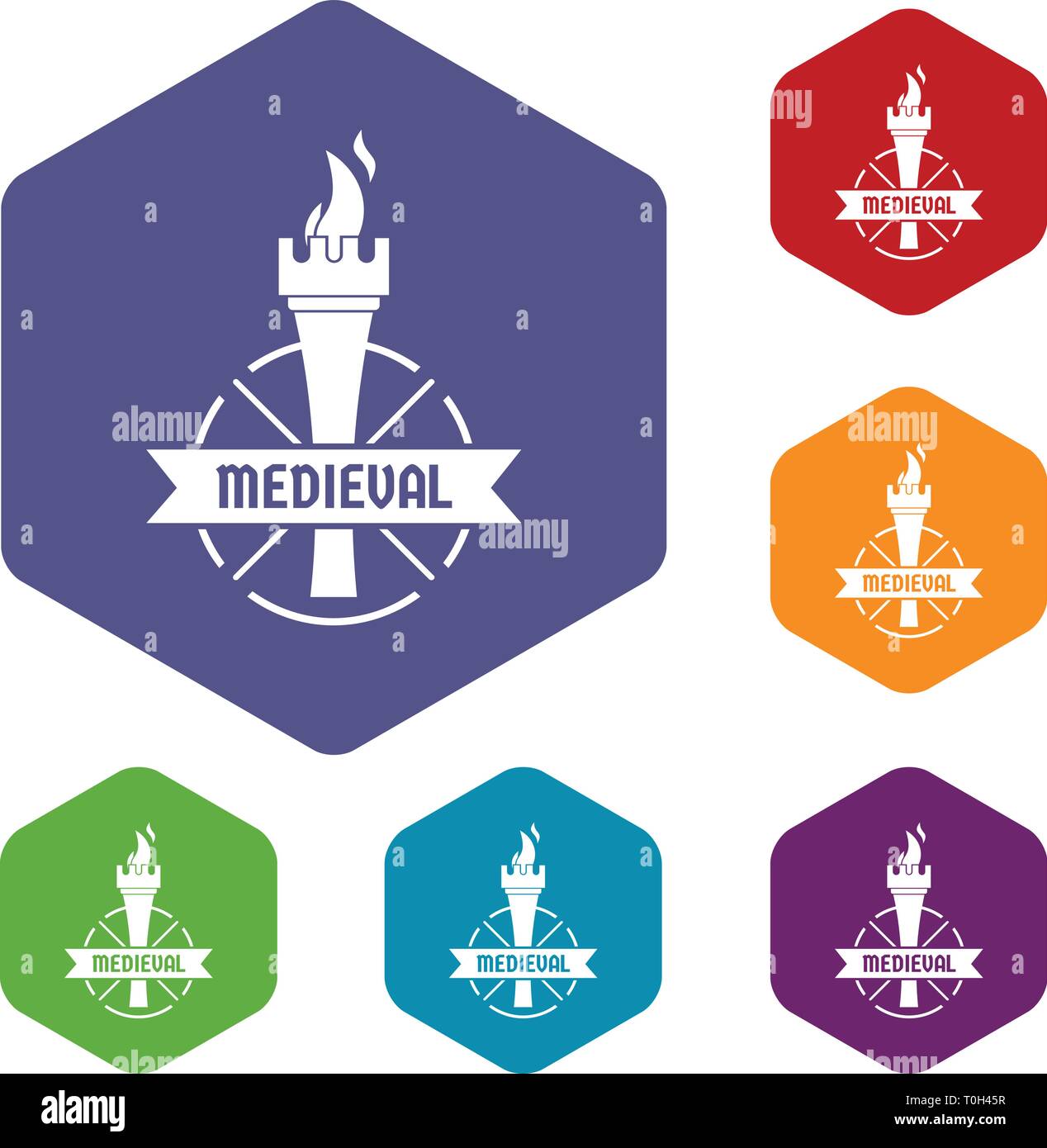 Torch icons vector hexahedron Stock Vector