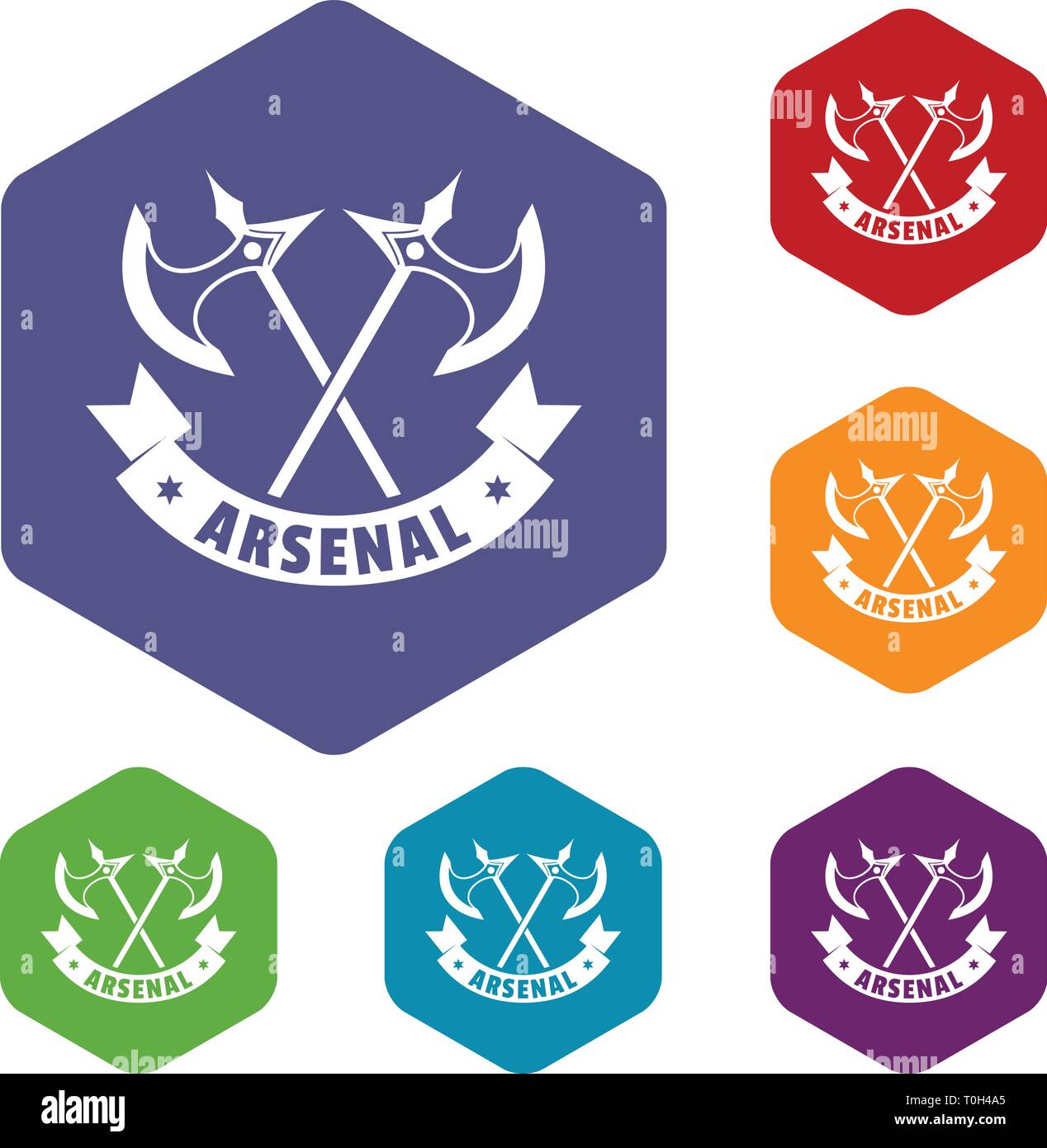 Medieval axe icons vector hexahedron Stock Vector