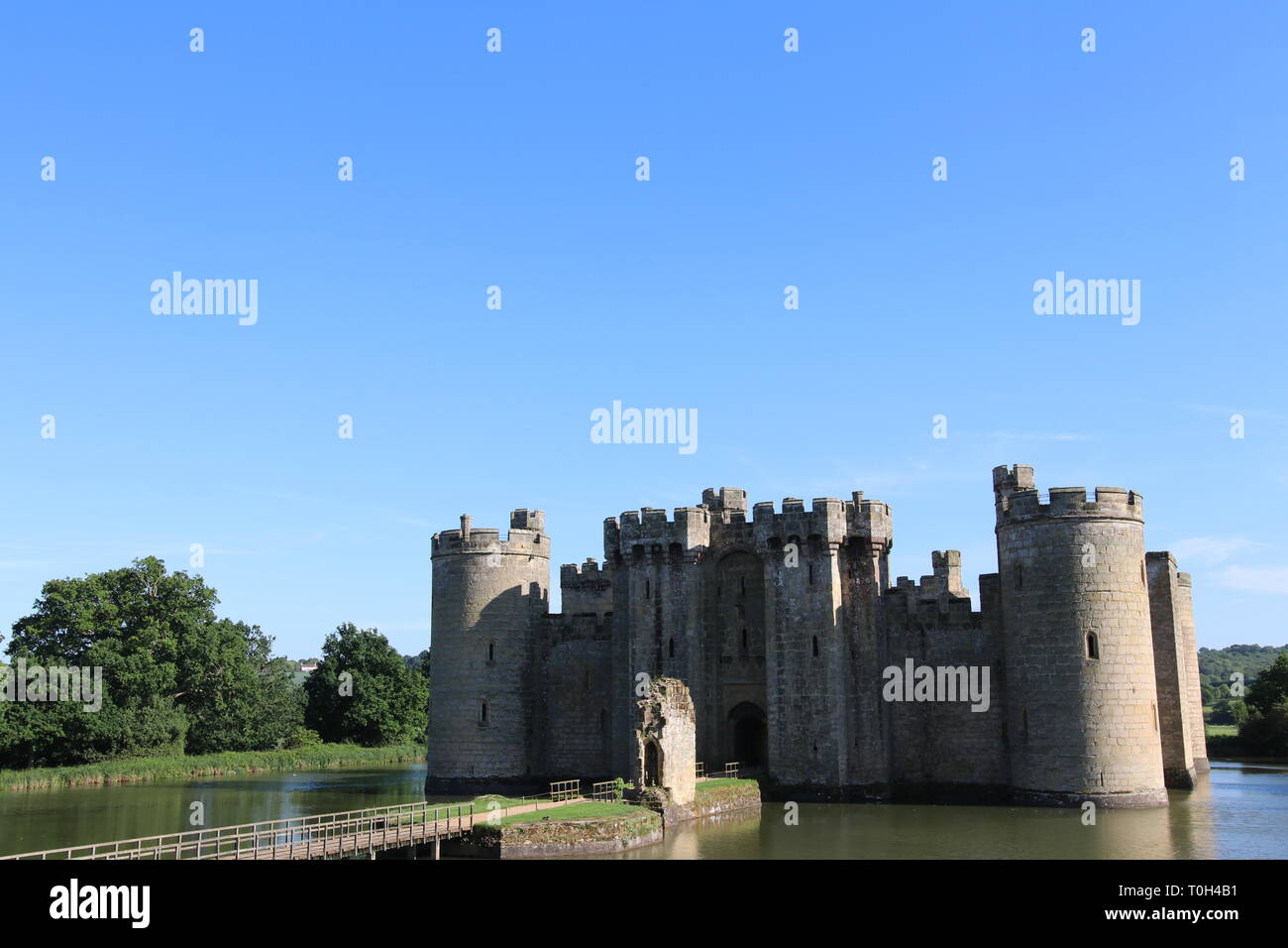 Bodiam Castle in East Sussex in England Stock Photo