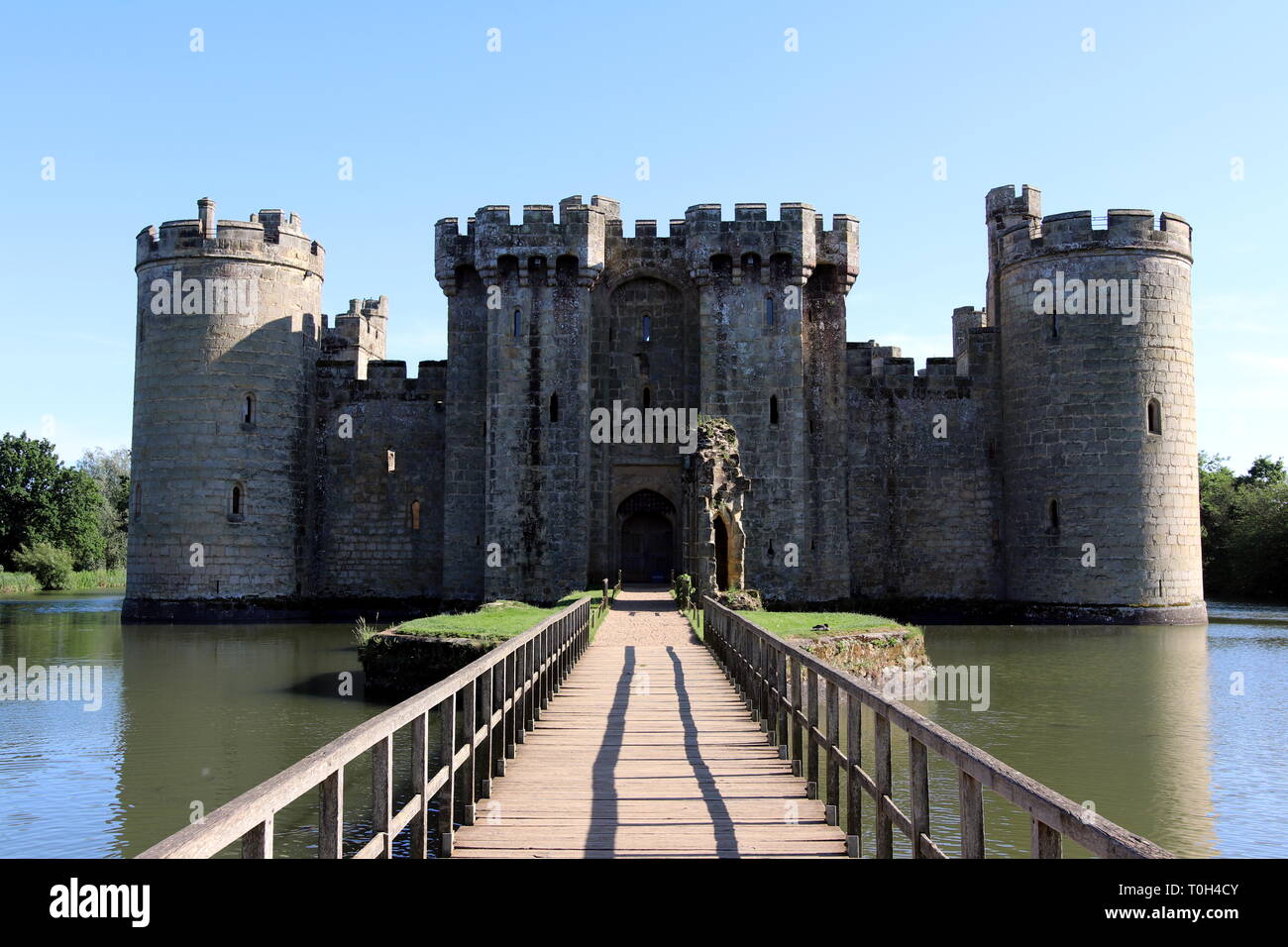 Bodiam Castle in East Sussex in England Stock Photo