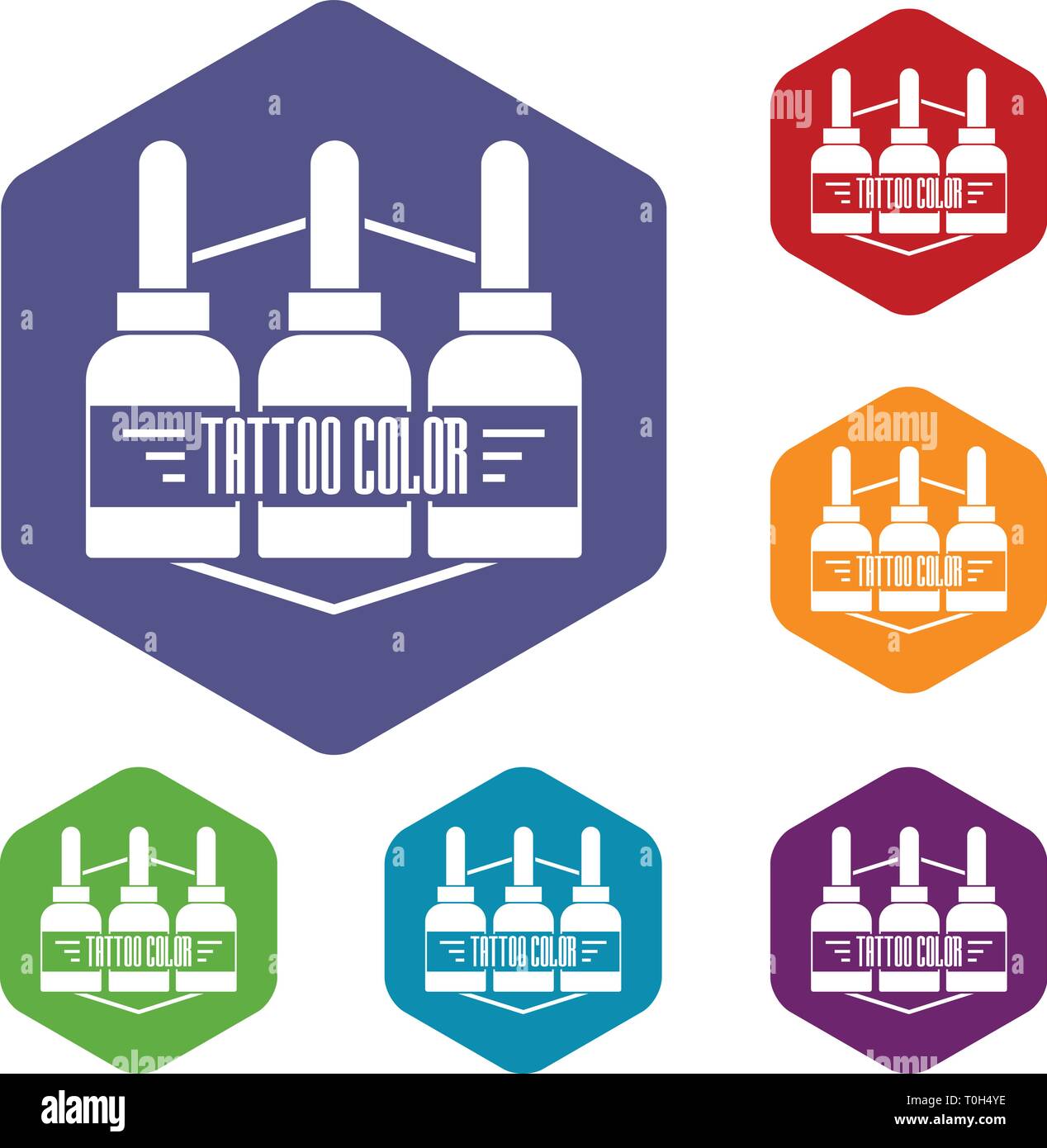 Tattoo color icons vector hexahedron Stock Vector Image & Art - Alamy