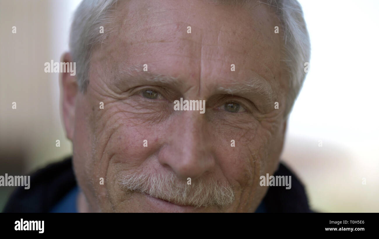 Portrait of happy senior man, have fun Stock Photo