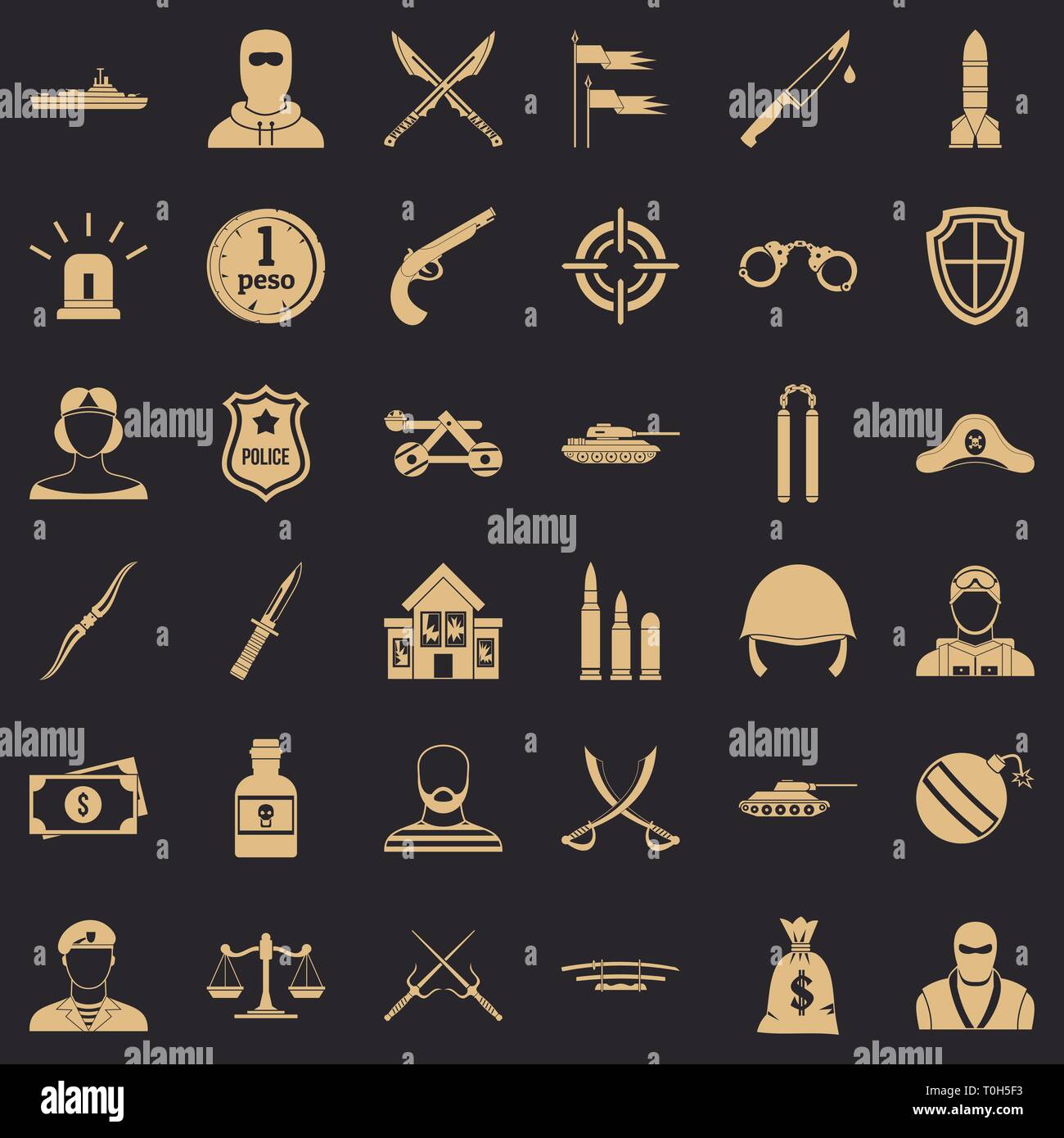 Grenade icons set, simple style Stock Vector Image & Art - Alamy