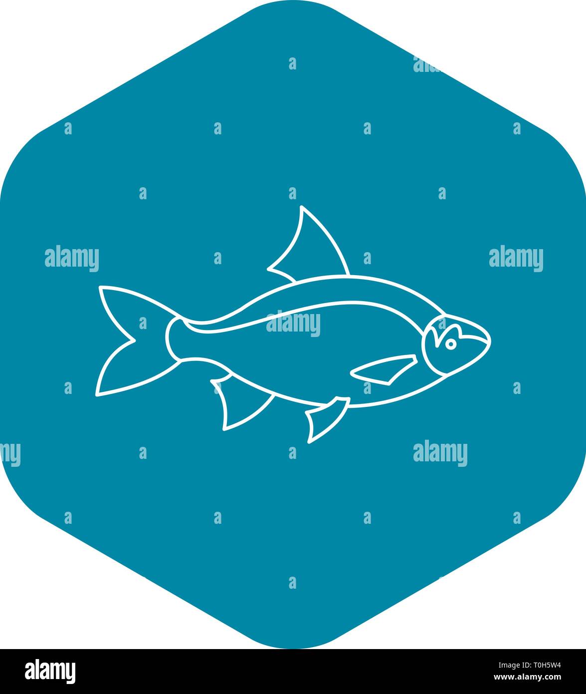 Fish icon, outline style Stock Vector Image & Art - Alamy