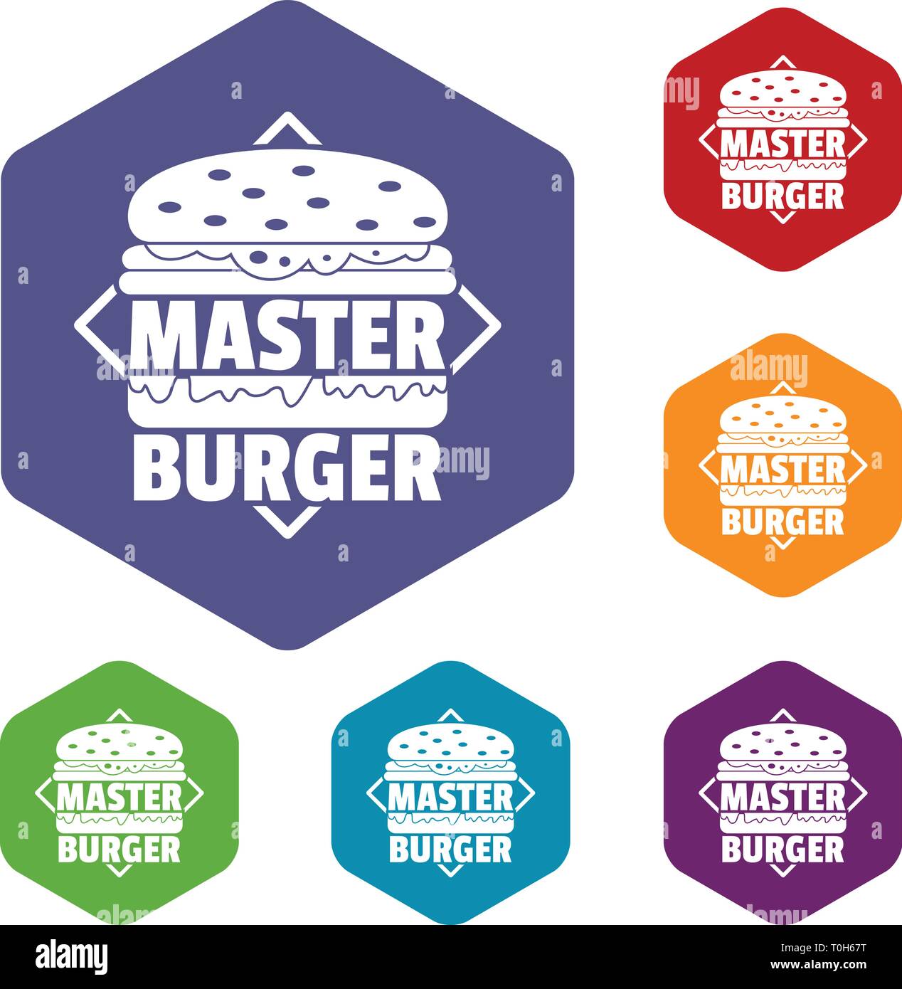 Master burger icons vector hexahedron Stock Vector