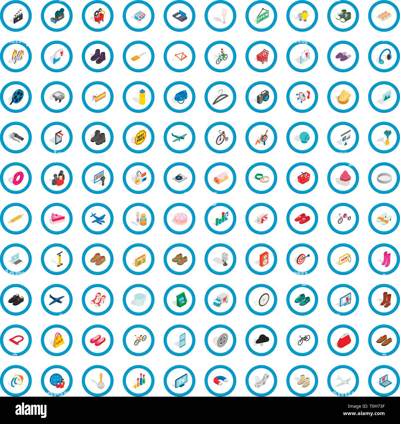 100 internet marketing icons set Stock Vector