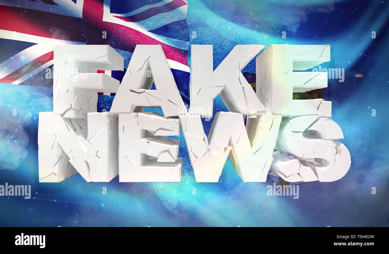3D illustration of fake news concept with background flag of Fiji Stock ...