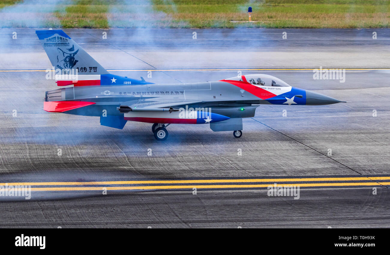 Remoter controlled model aircraft at 2018 Wings over Houston Air Show in Houston, Texas