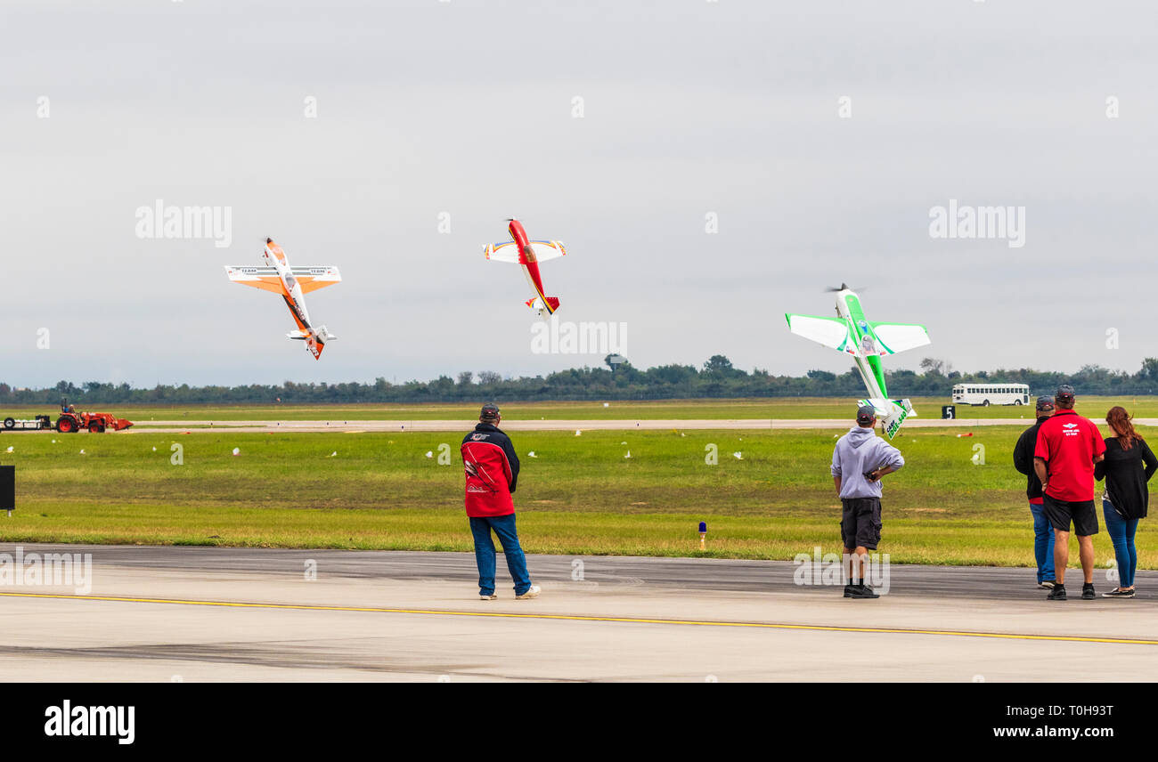 Remoter controlled model aircraft at 2018 Wings over Houston Air Show in Houston, Texas