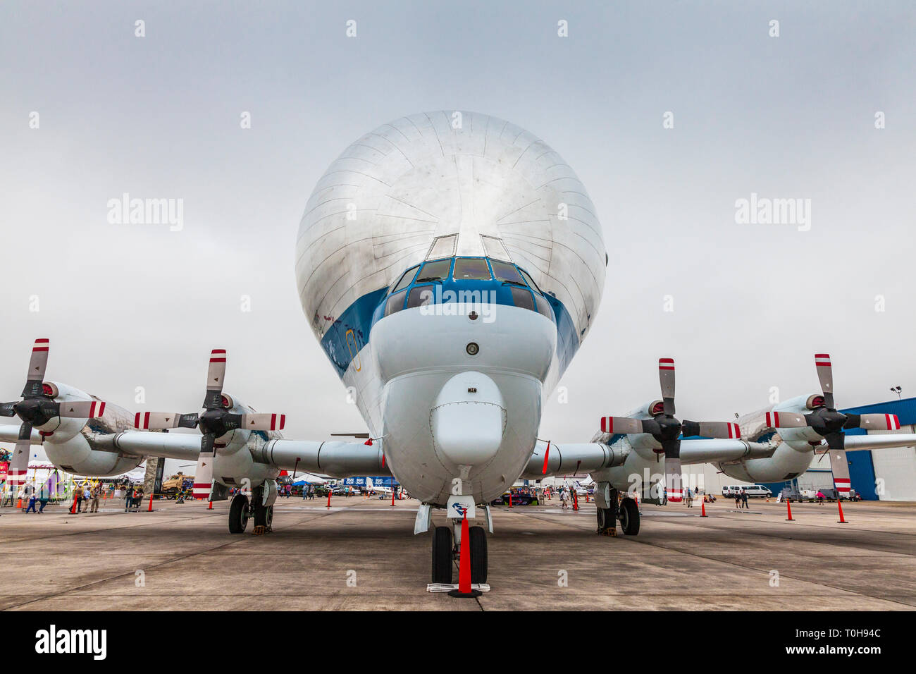 NASA Super Guppy Turbine cargo plane at 2018 Wings over Houston Air Show in Houston, Texas