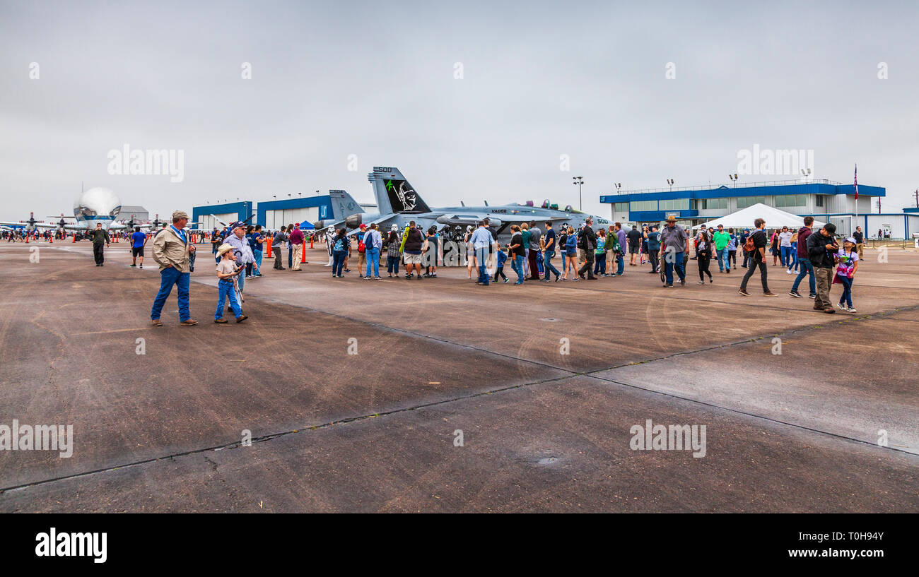 2018 Wings over Houston Air Show in Houston, Texas. Featured items included Blue Angels and other aviation related programs. Stock Photo