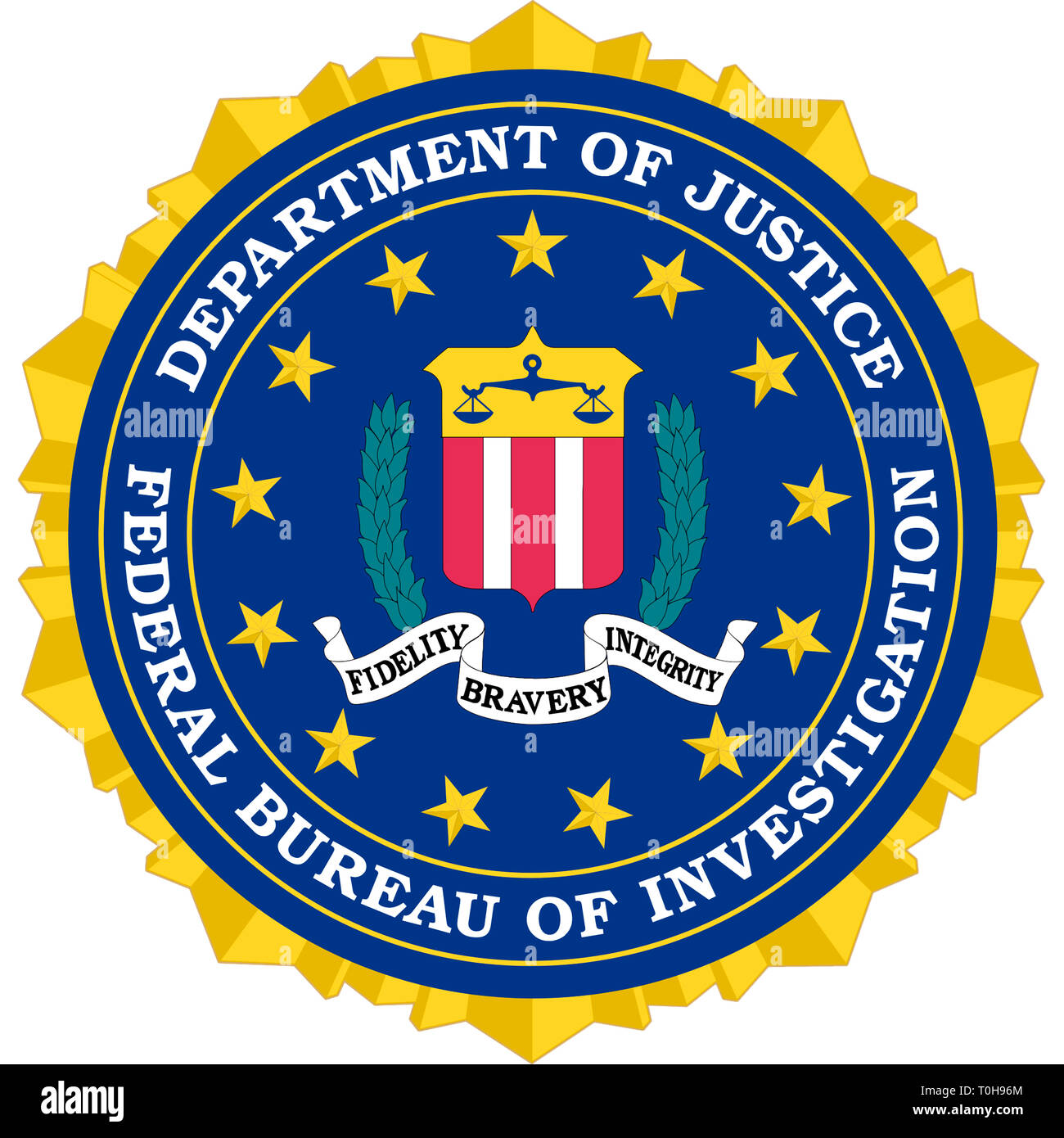 Seal of the United States Federal Bureau of Investigation FBI - USA. Stock Photo