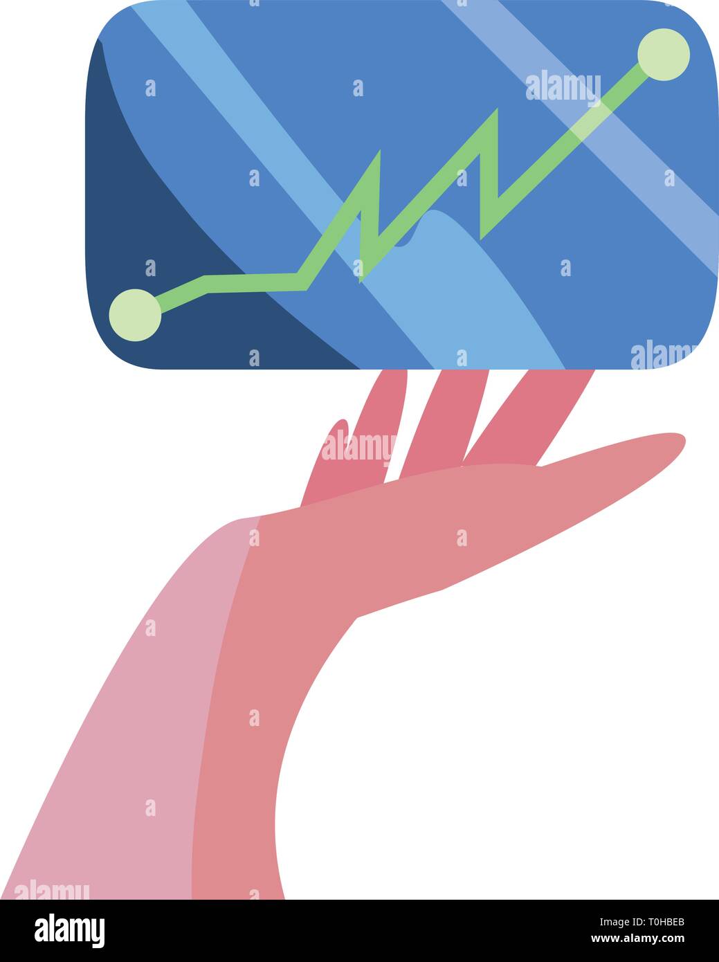 hand with cellphone diagram report vector illustration Stock Vector ...
