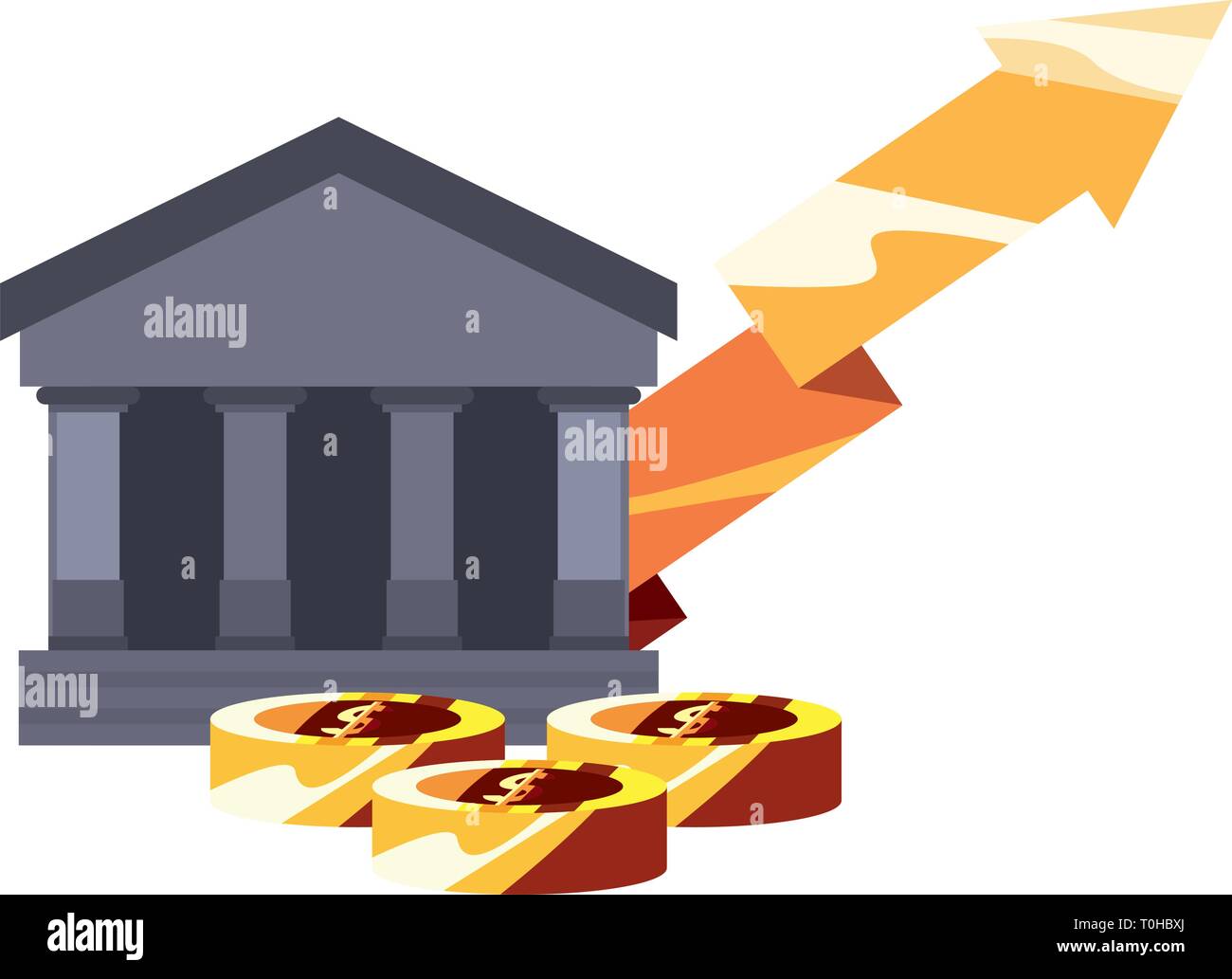 business gold arrow money coins vector illustration Stock Vector Image ...