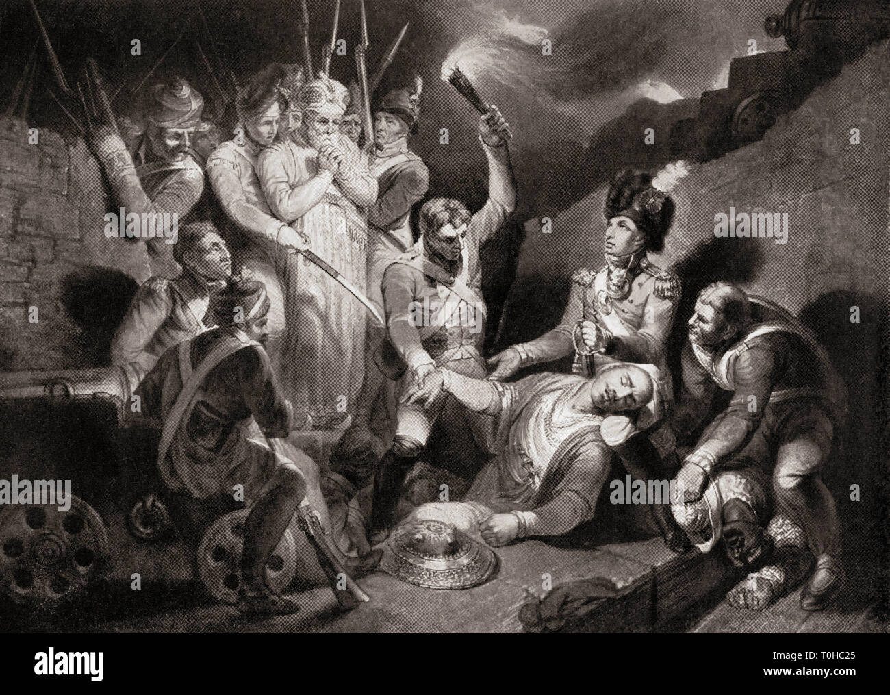 Discovery of the body of Tipu Sahib, Seringapatam 1799 Stock Photo