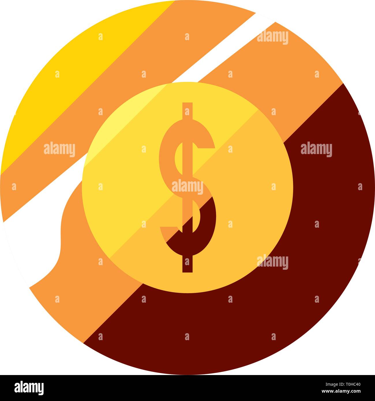 gold coin dollar currency on white background vector illustration Stock ...